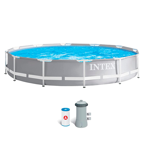 Intex 26712NP - Piscina desmontable redonda INTEX Prism Frame con depuradora piscina desmontable intex prism frame grey wood premium 457x122 cm