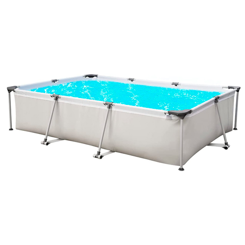 Sekey Piscina desmontable, cuadrada piscina de jardín de verano, piscina de metal 300 x 207 x 65 cm - Gris